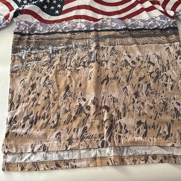 Tabasco Men's Polo Shirt Size L American Flag All Over Print Short Sleeves mens - Picture 5 of 6